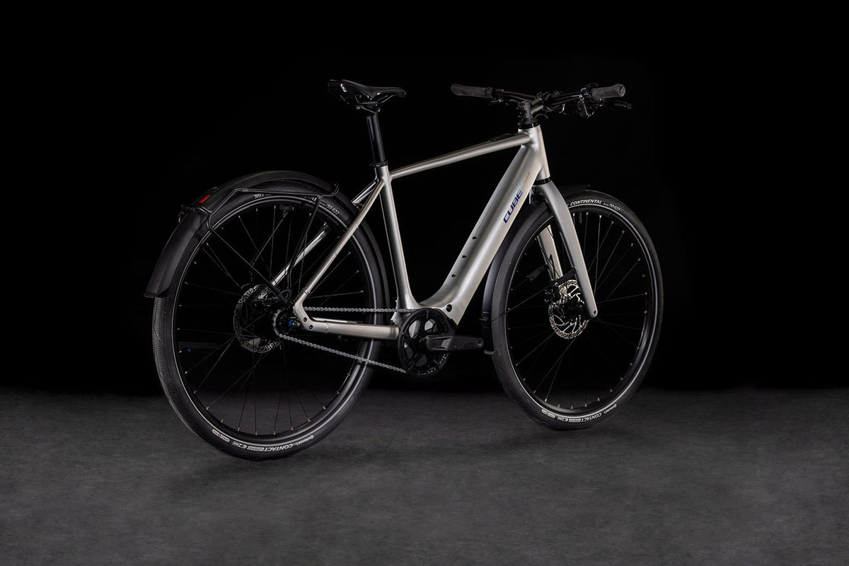 Cube Editor Hybrid SLX FE 400X Urban E-Bike 58 cm mit Bosch SX Motor 400Wh Akku und Shimano 8-Gang Nabenschaltung sleekgrey n spectral